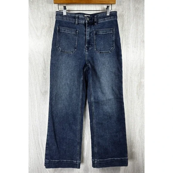 Faherty Riverton Wide Leg Pant 28 High Rise Stretch Terry Casual Luxe Chic - Picture 3 of 9